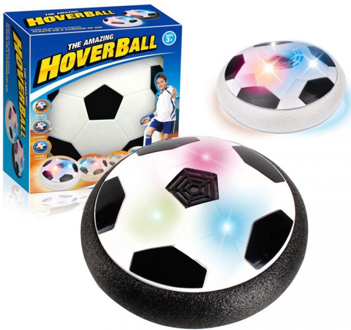 Keenso Ballon de Football à LED, Ballon de Football à Lueur Vibrante à LED  Ballon de Football Lumineux en Caoutchouc Gonflable intégré dans la