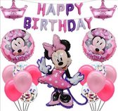 Minnie Mouse versiering decoratie verjaardag feestpakket 30 delig XL - kinderfeestje