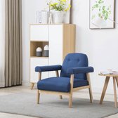 vidaXL Fauteuil stof blauw