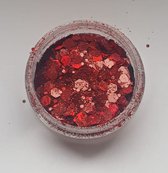EN - Hexagon glittermix - red/rood