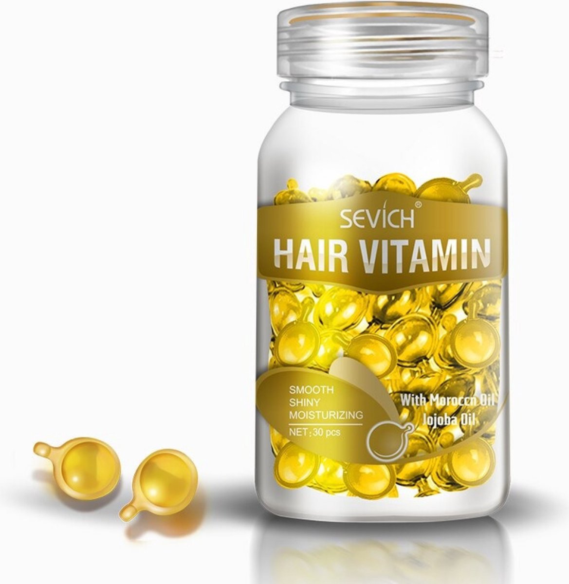 SevicH Haarvitamines -Soft & Smooth - 30 capsules - Jojoba olie - Geel