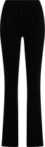 WE Fashion Dames flared legging van velours met studs