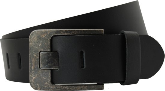 Fana Belts - Leren riem 5 cm breed - Zwart - Riemmaat 105 - Extra brede riem - Leren Riem