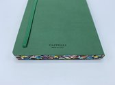 Castelli notitieboek - flex cover - A5 -  met edgeprinting engelse drop - groen - lijntjes - 21 x 13 cm