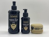 NOVON Barber Club Beard Set - Shampooing & Beard Tuning Cream & Beard Brillantine - toilettez votre barbe en forme
