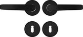 AXA Binnendeurbeslag set (Curve Klik) Zwart geslepen: Kruk (model Curve) op rozet met sleutelgat
