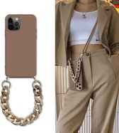 CF Pack - iPhone 12 Mini Cover With Neck Cord Fashion Cover Girls Cross Neck Phone Case For Silicone Hanging Rope Mobile Phone Case Hoesje Siliconen
