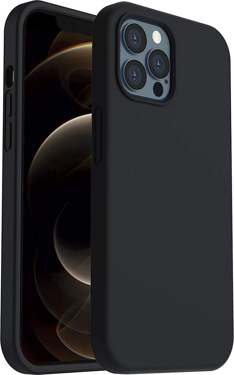 TrendyBescherming Telefoonhoesje - Back Cover - Geschikt Voor Apple IPhone 12 Pro Max - Zwart En Black