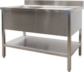 Saro Spoeltafel Met 1 Wasbak - Links - 600 Mm Diepte - 1200 Mm 600-2510L - Horeca & Professioneel