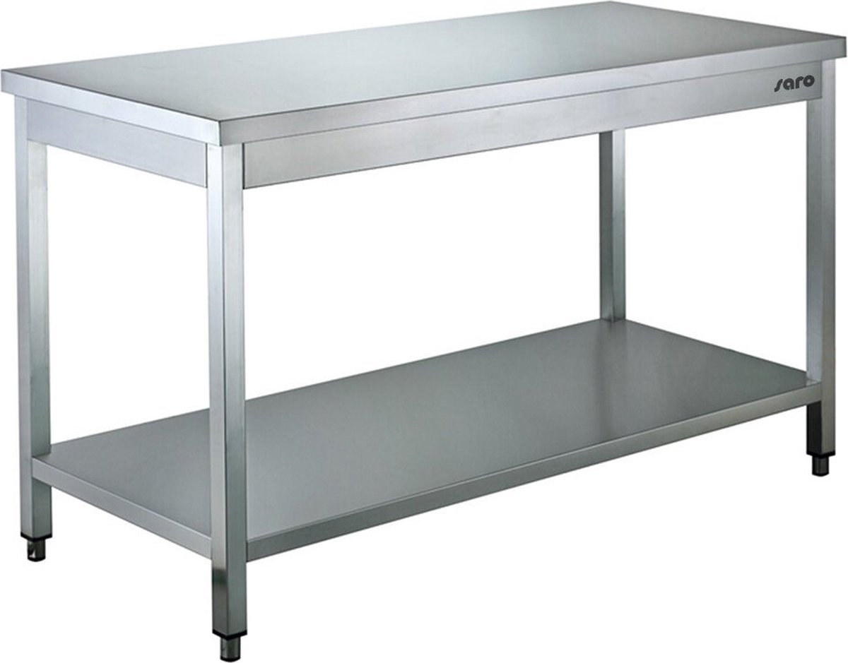Saro Roestvrijstalen tafel, met onderblad - 600 mm diepte, 600 mm | 600-1100