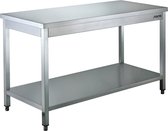 Saro Roestvrijstalen tafel, met onderblad - 600 mm diepte, 600 mm  | 600-1100