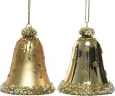 Oneiro's luxe kersthanger BELL Multi – 8 x 6.5 x 6.5 cm - PER 1 STUK - kerstbal - luxe verpakking – kerstcollectie – kerstdecoratie – kerstboomhanger – kerstversiering – rood