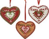 Oneiro's luxe kersthanger HEARTS Multi – 7 cm - PER 1 STUK - kerstbal - luxe verpakking – kerstcollectie – kerstdecoratie – kerstboomhanger – kerstversiering – rood