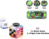 Happy Trendz® - Fidget Cube Rainbow Tie Die kleuren tegen Stress  + Water Game  Fidget Toys - Antie Stress Game  - Fun - Speelgoed - rainbow Dinosaur Space