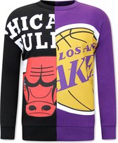 Chicago Bulls vs Lakers Sweatshirt - Zwart / Paars
