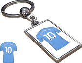 Manchester City Shirt met Jouw Naam - Seizoen 21/22 - Gepersonaliseerde Sleutelhanger met Jouw Naam en Nummer - Cadeau - Verjaardag - Kerst - Kado - Valentijn - Gepersonaliseerd Ca