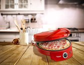 LuxuryLiving - Pizza Oven & - Grill - Tafelgrill - Vrijstaand - 1800W - 37,5 x 31 cm - Rood