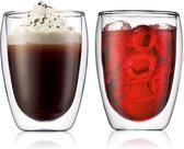 Dubbelwandige Glazen - 350 ml - Set van 6 - Latte Macchiato - Thermoglazen - Theeglazen - Cappuccino Glazen