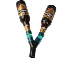 Bier kanon  - Bier bong - Spies kanon - Lol kanon - Dubbele bierbong - Riet adt - Drankspel - Zwart/blauw - Bongo - trek een bak