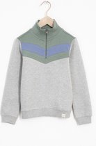 Sissy-Boy - Grijze colorblock sweater met zipper