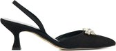 Lina Locchi Dames Pumps / Damesschoenen - Leer - Kitten heel hoogte 6 cm - L1056 - Zwart - Maat 36