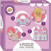 Kinderpuzzel - 4 Puzzels - Unicorn - Kastelen - Prinsessen