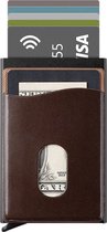 Luxe Portemonnee heren dames - RFID Blocking pasjeshouder - leder - Donker bruin