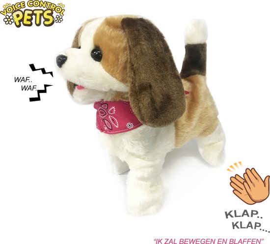 Clap Dog - Interactieve Puppy blaffende hondje - kan blaffen en bewegen op  geluid... | bol.com