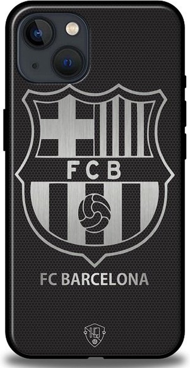 FC Barcelona hoesje iPhone 13 backcover softcase zwart