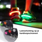 Rebela | Hardloop verlichting | Veiligheidsverlichting | Verlichting Fietsen | Luminous Safety Bright Led Shoe Clip | Light Warning Clip | Sporten | Zwart | Inclusief Batterijen