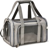 van Dam Exclusive® Draagtas Antraciet voor kleine honden of katten - Honden reistas - Katten reistas - Honden draagtas - Grijs