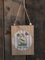 Happy spring hanger Richy hout 16 cm per set van 3