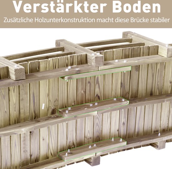 vidaXL Houten Tuinbrug - Massief vurenhout - 150 x 67 x 56 cm