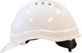 M-Safe PE veiligheidshelm MH6000 wit met schuifinstelling - Geventileerd