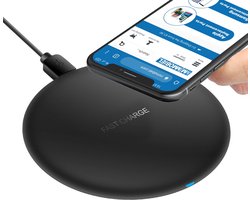 MMOBIEL Draadloze QI Oplader - Snelle Laadmodus - 5W / 7.5W / 10W - ZWART - voor iPhone / Samsung / Airpods / QI geschikte Smartphones