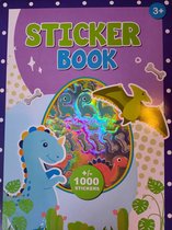 W&O Products - Sticker book A4 - dinosaurus + 1000 stickers (blauw)