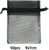 Cadeauzakjes Organza - Giftbag - Set van 100 Stuks - 9x7 cm - Zwart
