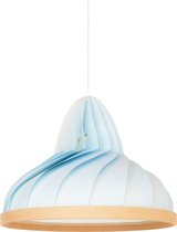 Snowpuppe - lamp van papier en hout - Wave – pastel blauw - Ø 40 cm