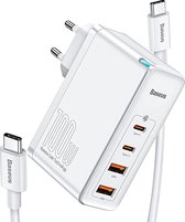 Baseus GaN2 100W Oplader met USB C en USB  geschikt voor iPhone / Samsung / MacBook Pro / Air / laptops / Tablet / AirPods