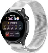 Milanees Smartwatch bandje - Geschikt voor  Huawei Watch 3 - Pro Milanese band - zilver - Strap-it Horlogeband / Polsband / Armband