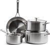 KitchenAid Multi-Ply kookpannen set - 4-delig - RVS - inductie - PFAS-vrij