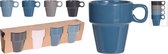 EH, Grootmoeders stijl stapelbare mokken, 180 ml, set van 4 stuks