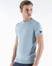 P&S Heren gebreid T-shirt-ROB-Blue-XXL