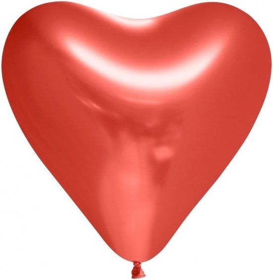 Chrome spiegel harten ballonnen rood 25 st.