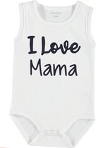 Baby Rompertje met tekst 'I love mama' |mouwloos l | wit zwart | maat 50/56 | cadeau | Kraamcadeau | Kraamkado