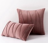 Velvet kussenhoes - Sierkussenhoes - Fluweel - Set van 2 - Oud roze