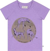 Smitten Organic - 'Leap of leopard lying at acacia tree' Paars T-shirt met korte mouwen