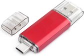 2 in 1 USB 3.0 + Type C OTG Flash Drive - OTG USB-C - Pendrive 16GB - Rood