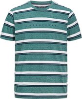 Jack & Jones t-shirt jongens - groen - JORblockstripe - maat 140