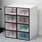 Transparante Schoenen Opbergdozen - 6 stuks - Wit